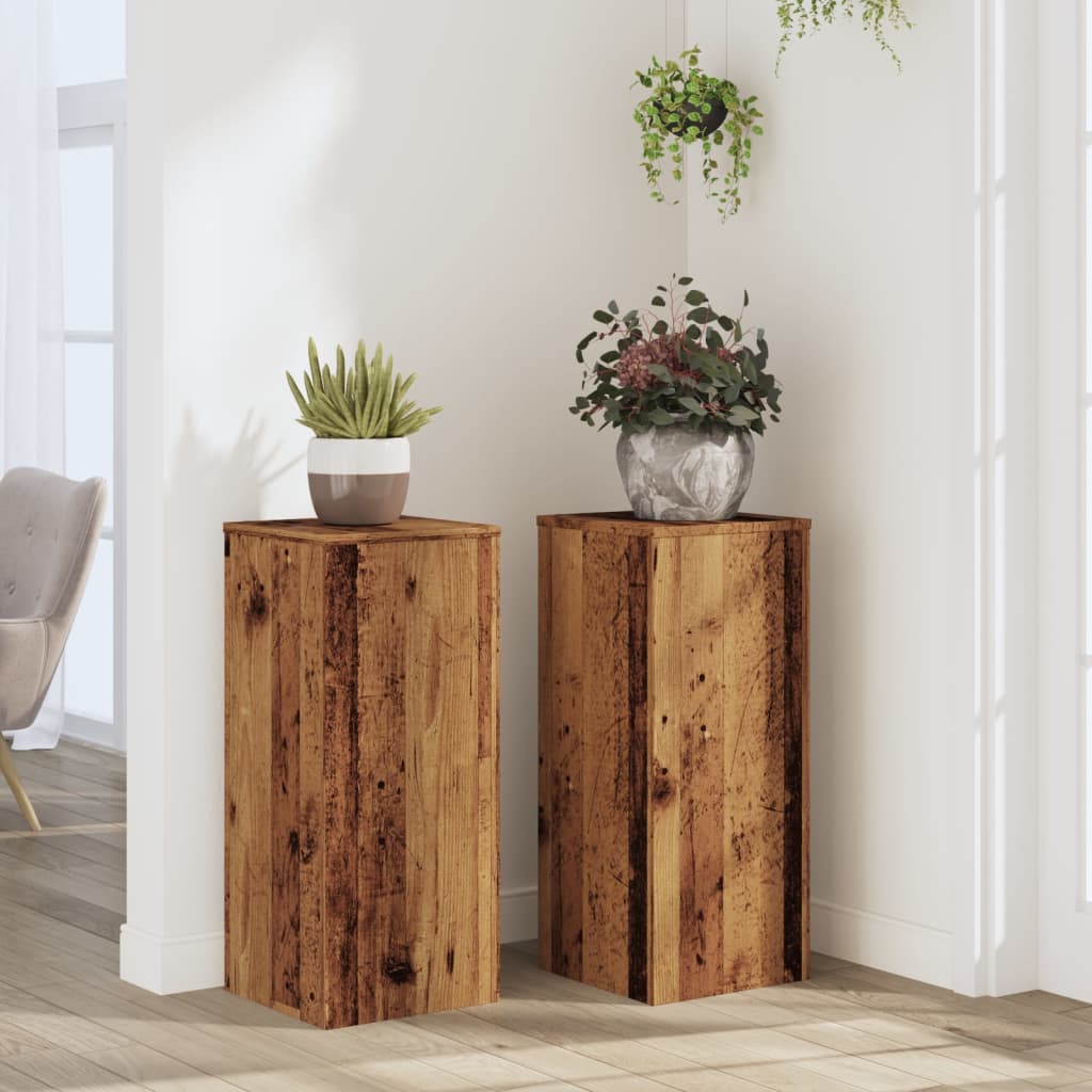 E-shop vidaXL Stojany na rastliny 2 ks staré drevo 30x30x70 cm kompoz. drevo