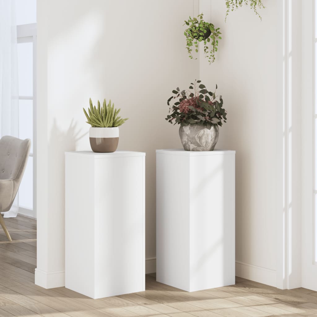 E-shop vidaXL Stojany na rastliny 2 ks biele 30x30x70 cm kompozitné drevo