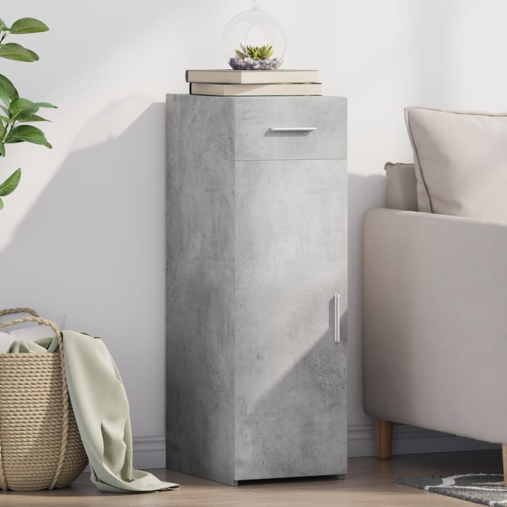 E-shop vidaXL Komoda betónovo sivá 30x42,5x93 cm kompozitné drevo