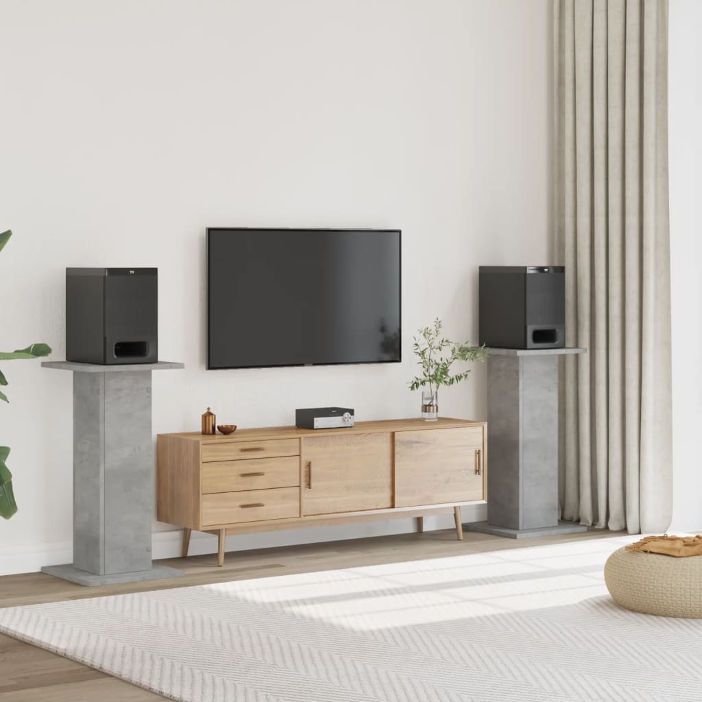 E-shop vidaXL Stojany na reproduktor 2ks betónové 30x30x80cm kompozitné drevo