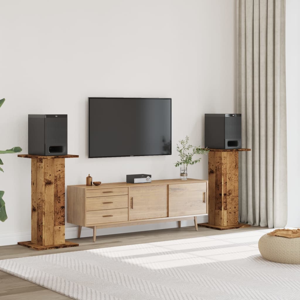 E-shop vidaXL Stojany na reproduktor 2ks staré drevo 30x30x80cm kompoz. drevo
