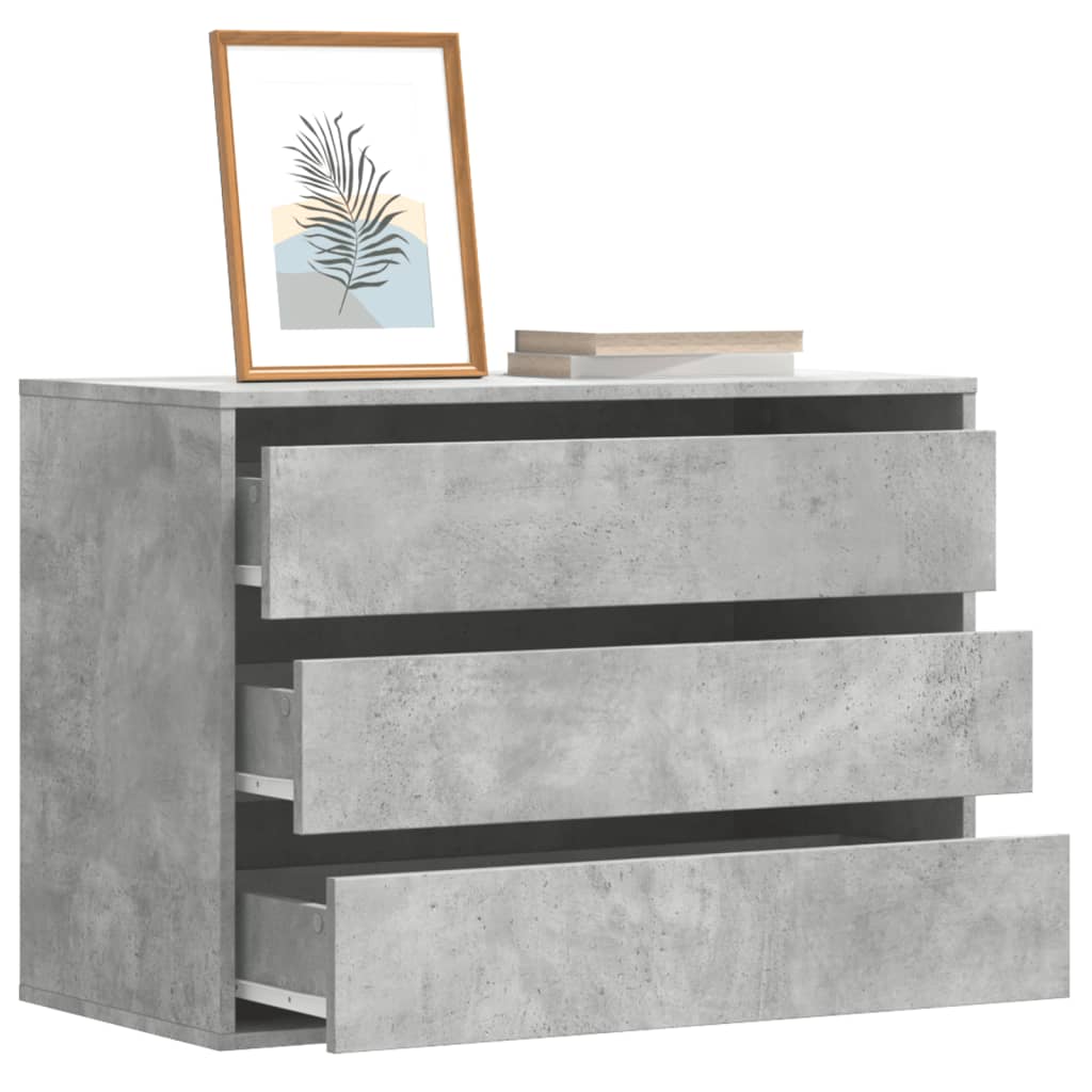 E-shop vidaXL Rohová komoda so zásuvkami betónová 80x41x58 cm kompoz. drevo