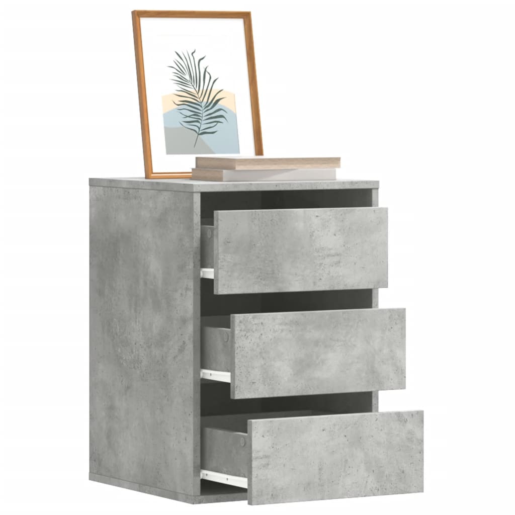 E-shop vidaXL Rohová komoda so zásuvkami betónová 40x41x58 cm kompoz. drevo
