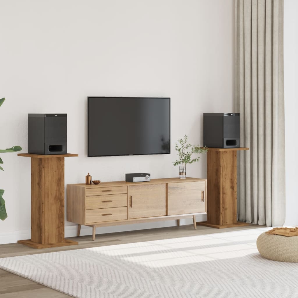 E-shop vidaXL Stojany na reproduktor 2ks dub artisan 30x30x80cm kompoz. drevo