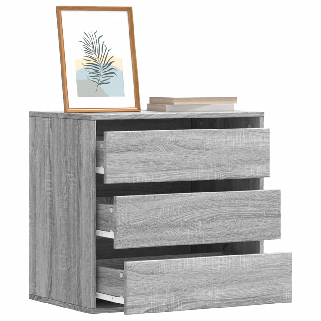 E-shop vidaXL Rohová komoda so zásuvkami sivá sonoma 60x41x58cm kompoz. drevo