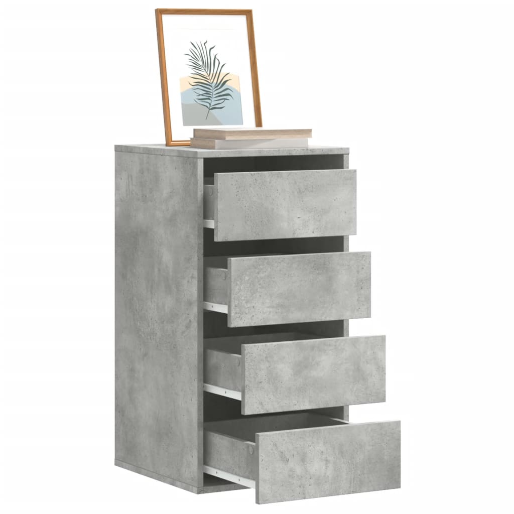 E-shop vidaXL Rohová komoda so zásuvkami betónová 40x41x76 cm kompoz. drevo
