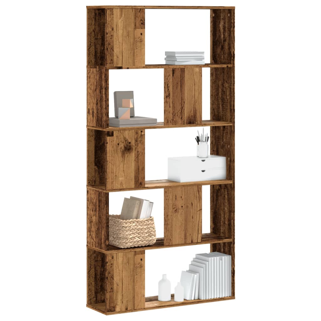 E-shop vidaXL Knižnica 5 políc staré drevo 80,5x23,5x162,5cm kompozitné drevo