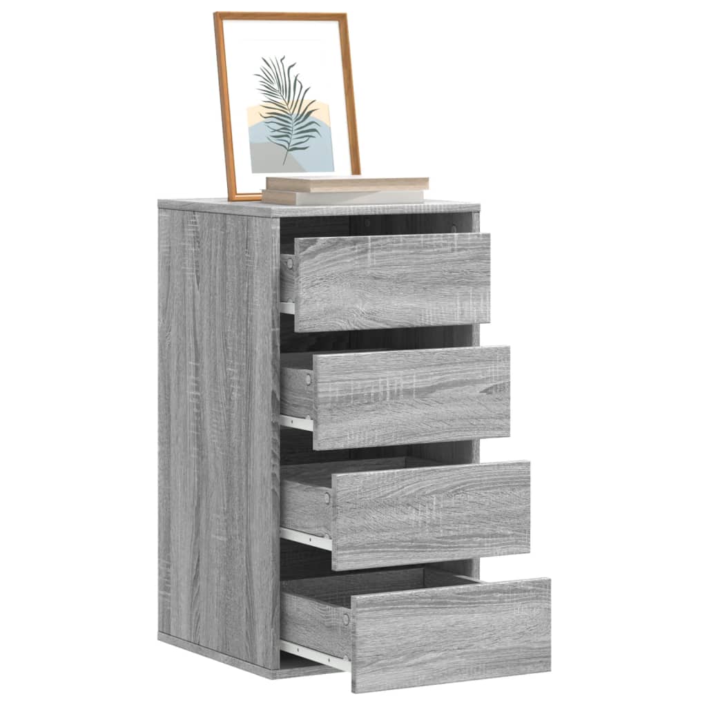 E-shop vidaXL Rohová komoda so zásuvkami sivá sonoma 40x41x76cm kompoz. drevo