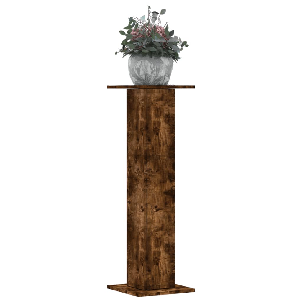 E-shop vidaXL Stojany na rastliny 2 ks dymový dub 30x30x95cm kompozitné drevo