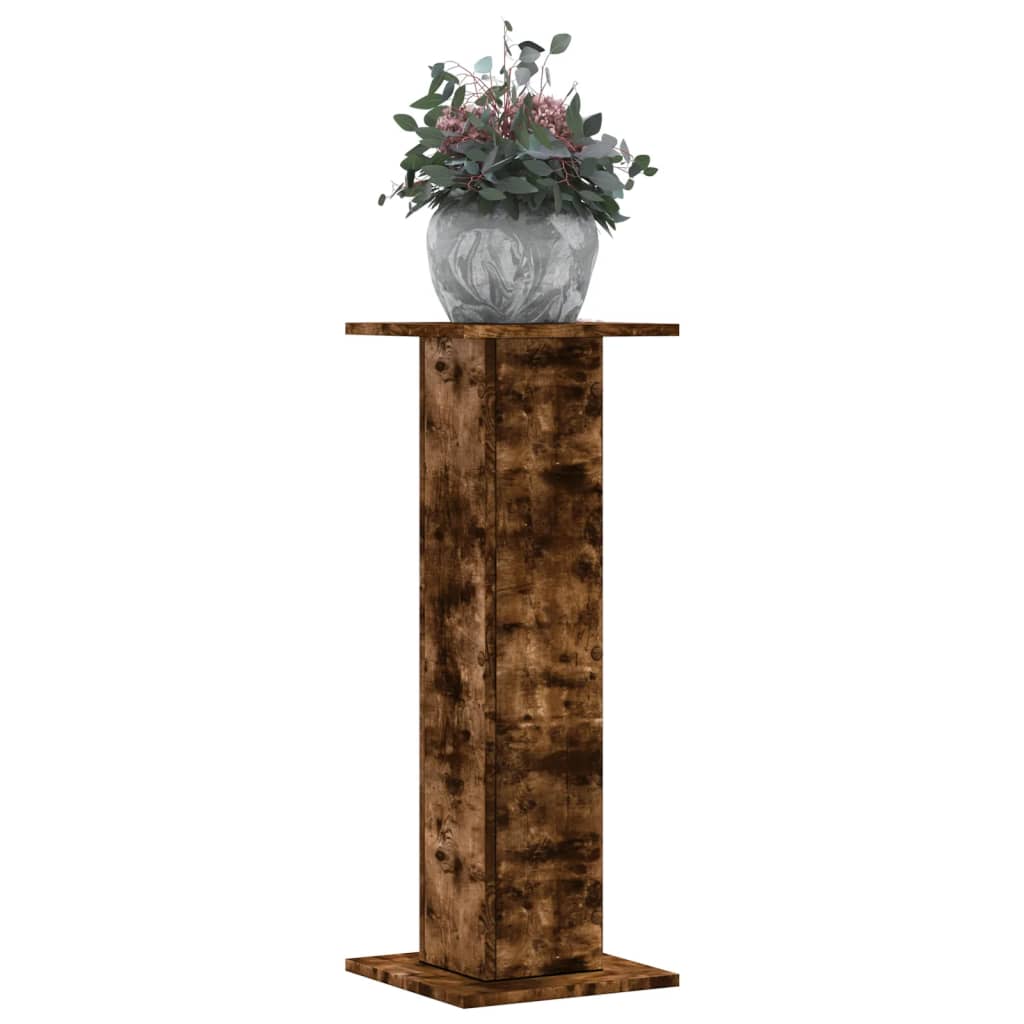 E-shop vidaXL Stojany na rastliny 2 ks dymový dub 30x30x80cm kompozitné drevo