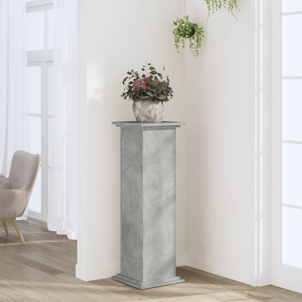 E-shop vidaXL Stojan na rastliny betónová sivá 33x33x100 cm kompozitné drevo