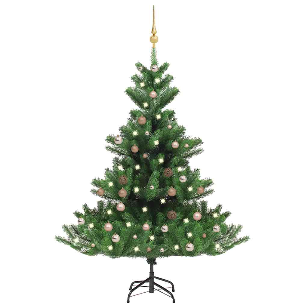 E-shop vidaXL Umelý vianočný stromček jedľa Nordmann LED a gule zelený 180 cm