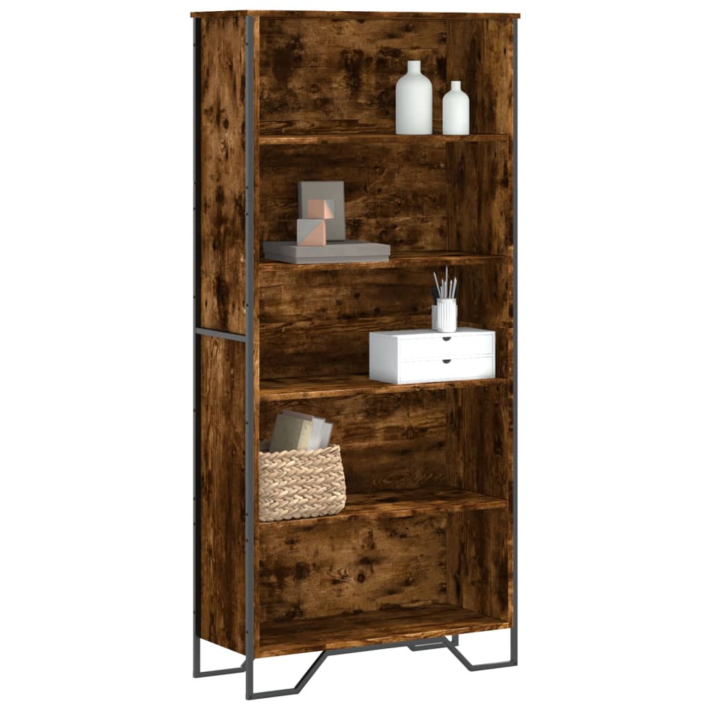 E-shop vidaXL Knižnica, tmavý dub 80x31x169 cm, kompozitné drevo