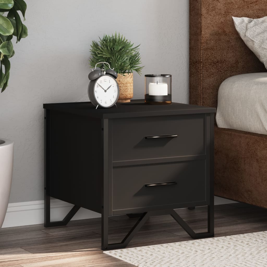 E-shop vidaXL Nočné stolíky 2 ks čierne 40x41x40 cm kompozitné drevo