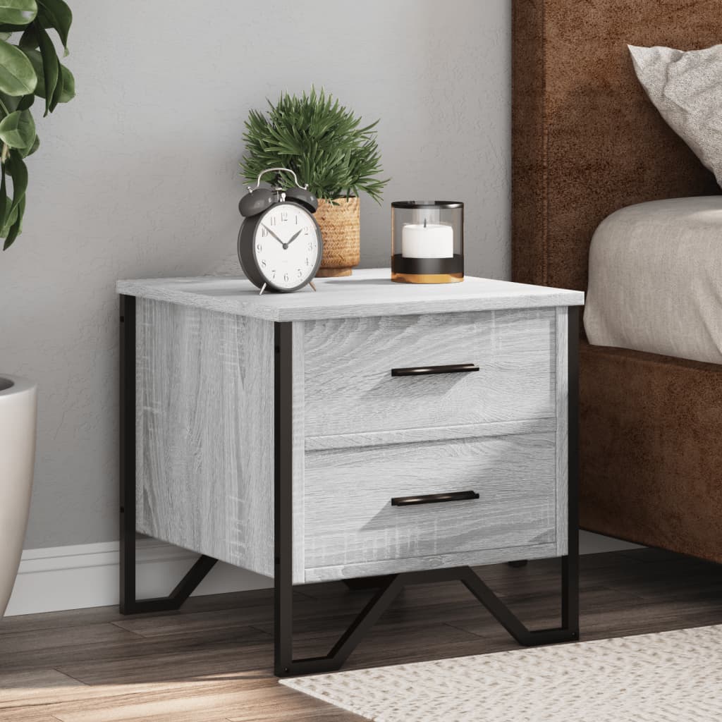 E-shop vidaXL Nočné stolíky 2 ks sivá sonoma 40x41x40 cm kompozitné drevo