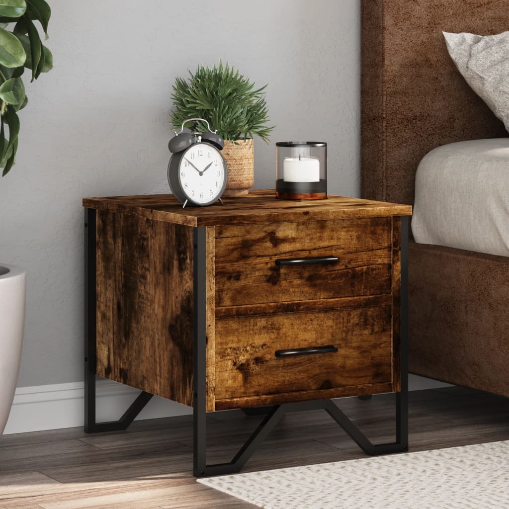 E-shop vidaXL Nočné stolíky 2 ks dymový dub 40x41x40 cm kompozitné drevo