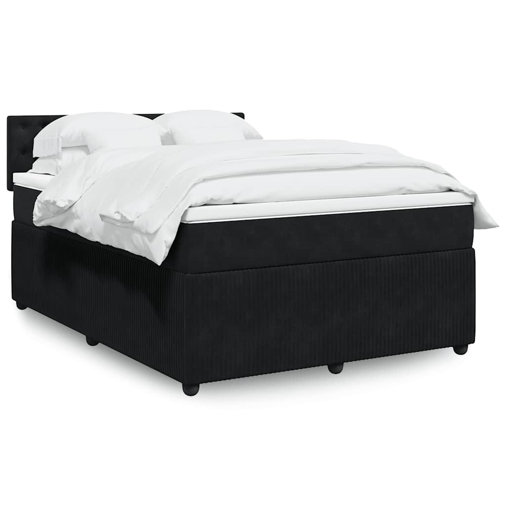 E-shop vidaXL Posteľný rám boxspring s matracom čierny 160x200 cm zamat