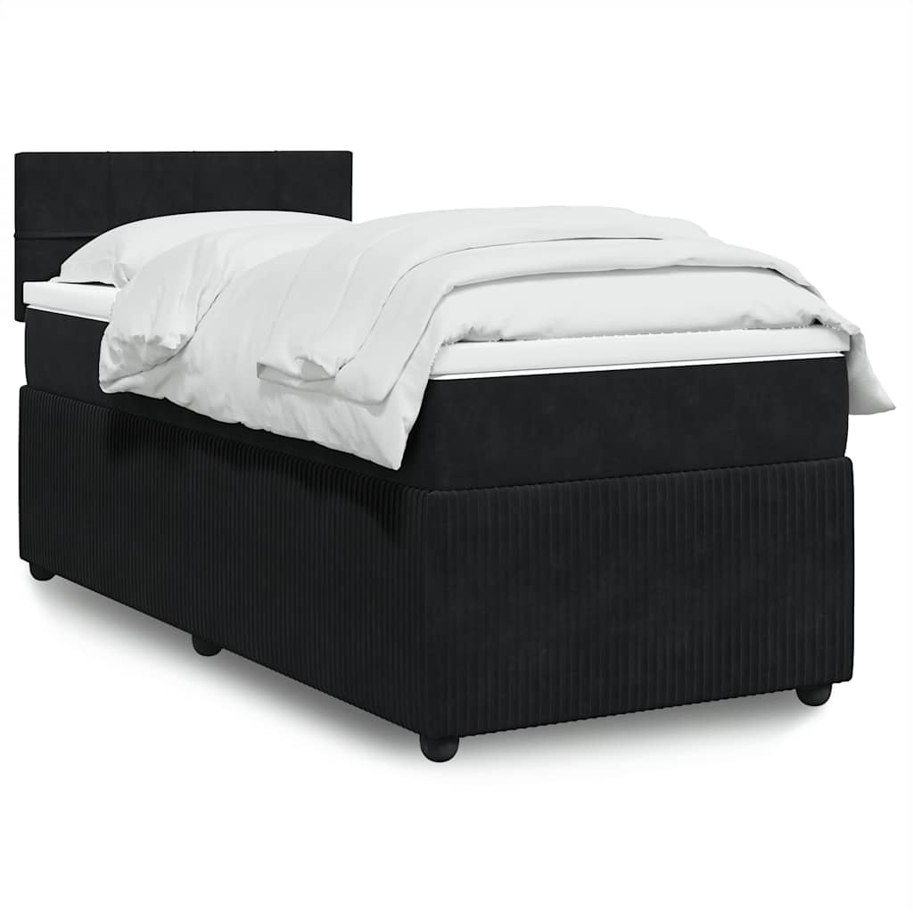 E-shop vidaXL Posteľný rám boxspring s matracom čierny 80x200 cm zamat