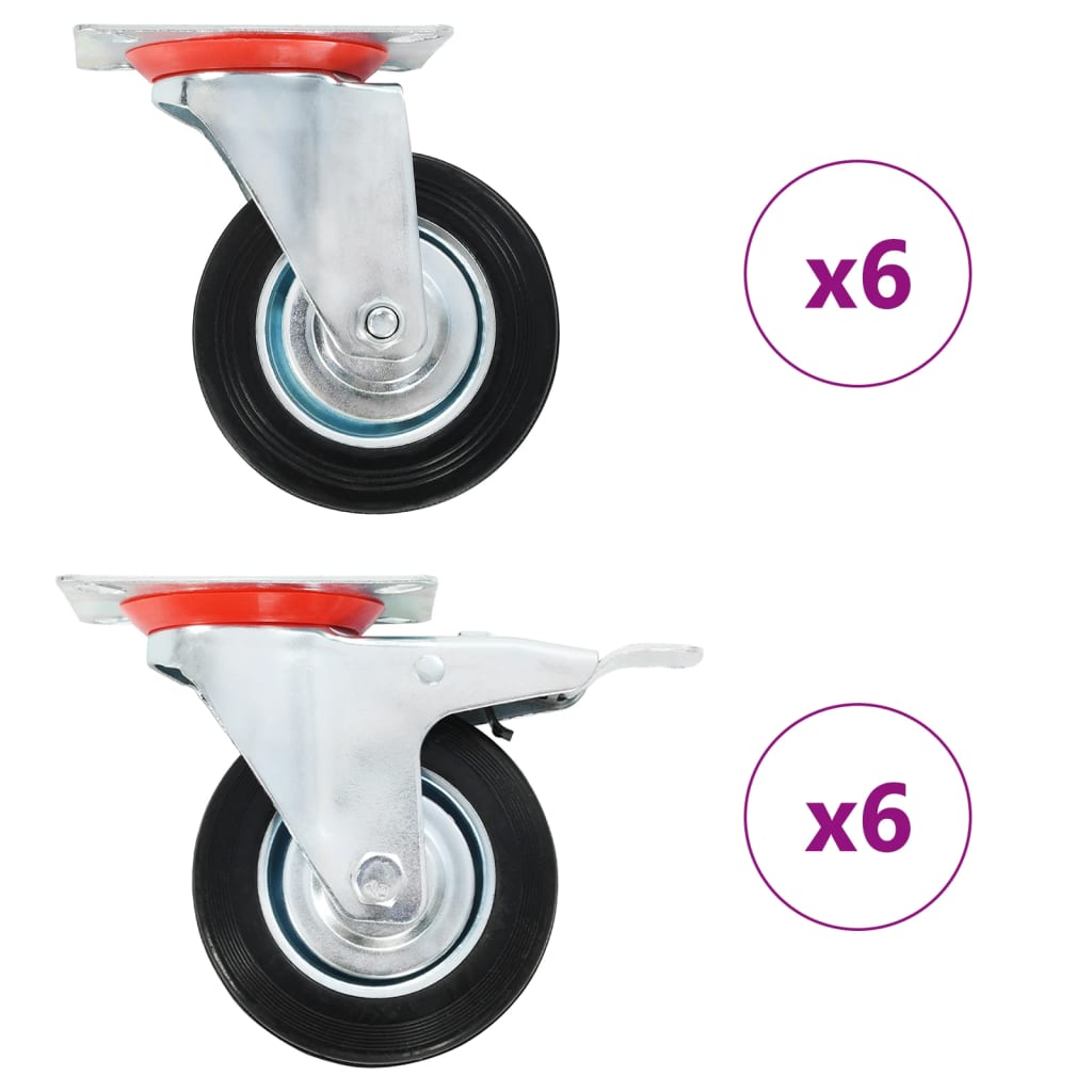 E-shop vidaXL Otočné kolieska 12 ks, 100 mm