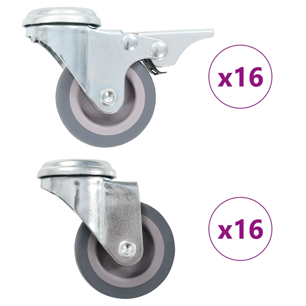 E-shop vidaXL 32 ks otočné kolieska s otvorom na skrutku 50 mm