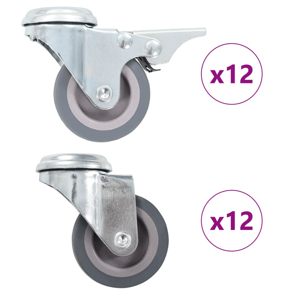 E-shop vidaXL Otočné kolieska s otvorom na skrutku 24 ks, 50 mm