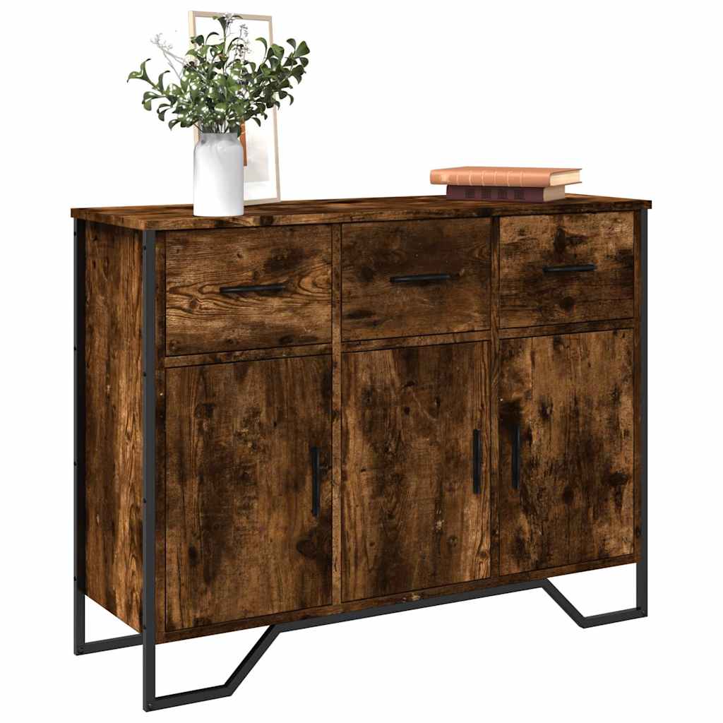 E-shop vidaXL Komoda dymový dub 97x32,5x74,5 cm kompozitné drevo
