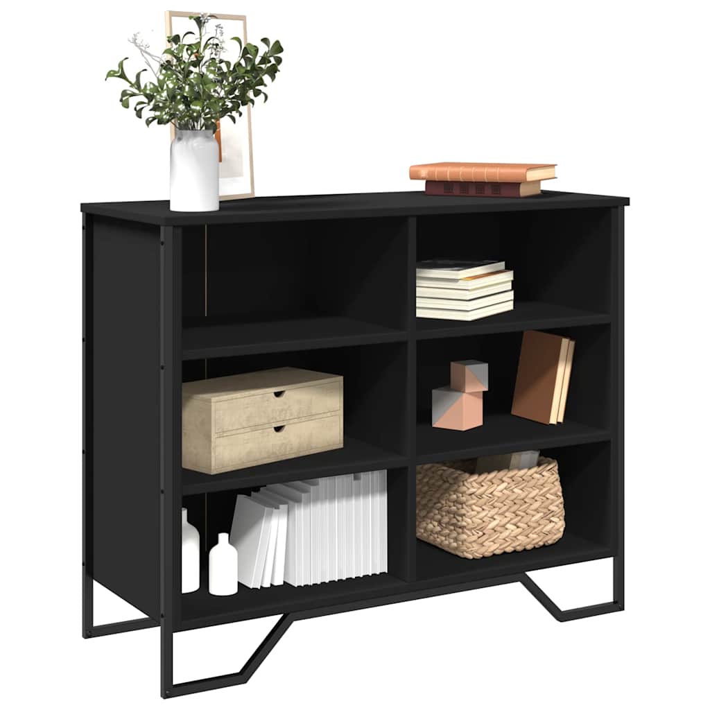 E-shop vidaXL Komoda čierna 91x35,5x74,5 cm kompozitné drevo