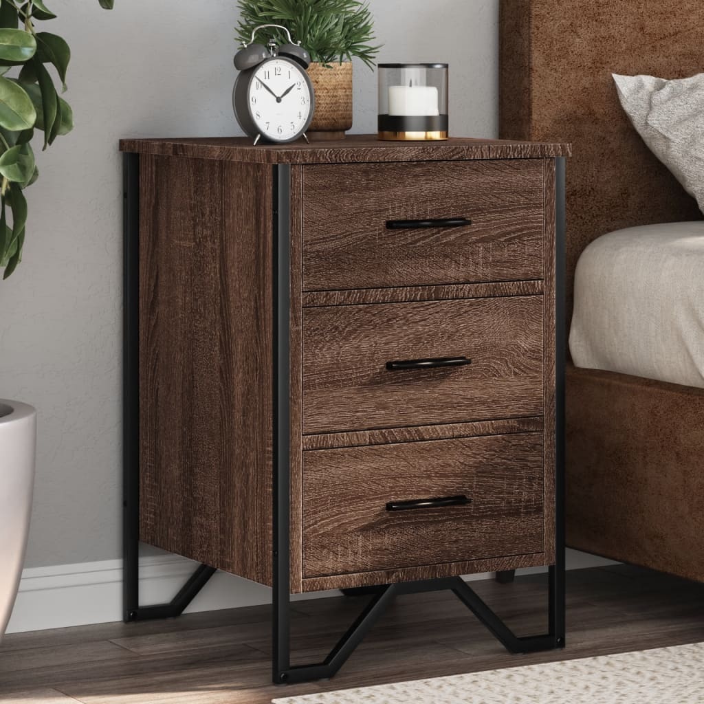 E-shop vidaXL Nočný stolík hnedý dub 40x41x60 cm kompozitné drevo