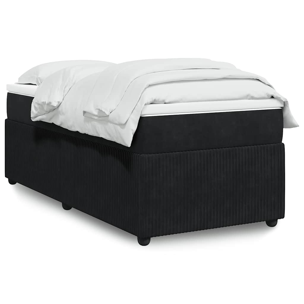 E-shop vidaXL Posteľný rám boxspring s matracom čierny 90x200 cm zamat