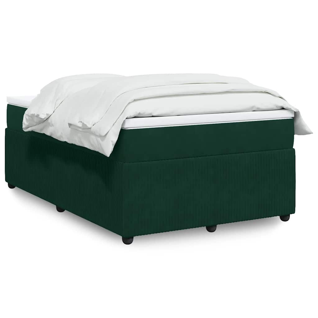 E-shop vidaXL Posteľný rám boxsping s matracom tmavozelený 120x200 cm zamat