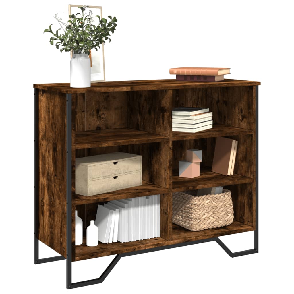 E-shop vidaXL Komoda dymový dub 91x35,5x74,5 cm kompozitné drevo