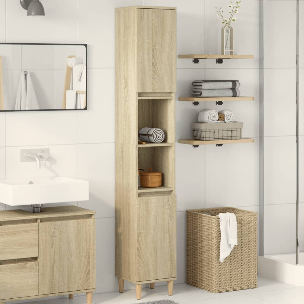 E-shop vidaXL Skrinka do kúpeľne dub sonoma 30x30x190 cm spracované drevo