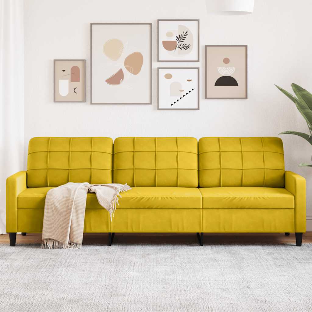E-shop vidaXL 3-miestna pohovka žltá 210 cm zamat