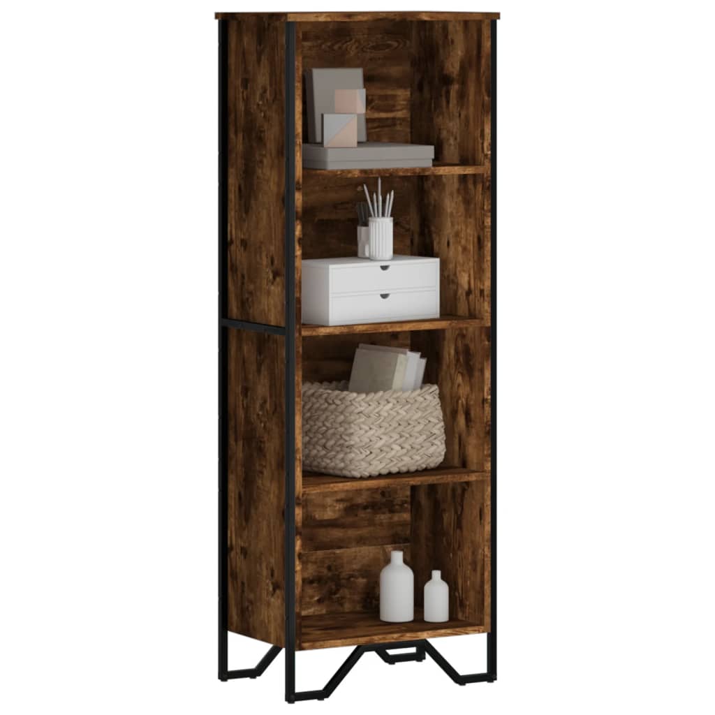 E-shop vidaXL Knižnica dymový dub 50x31x137,5 cm kompozitné drevo