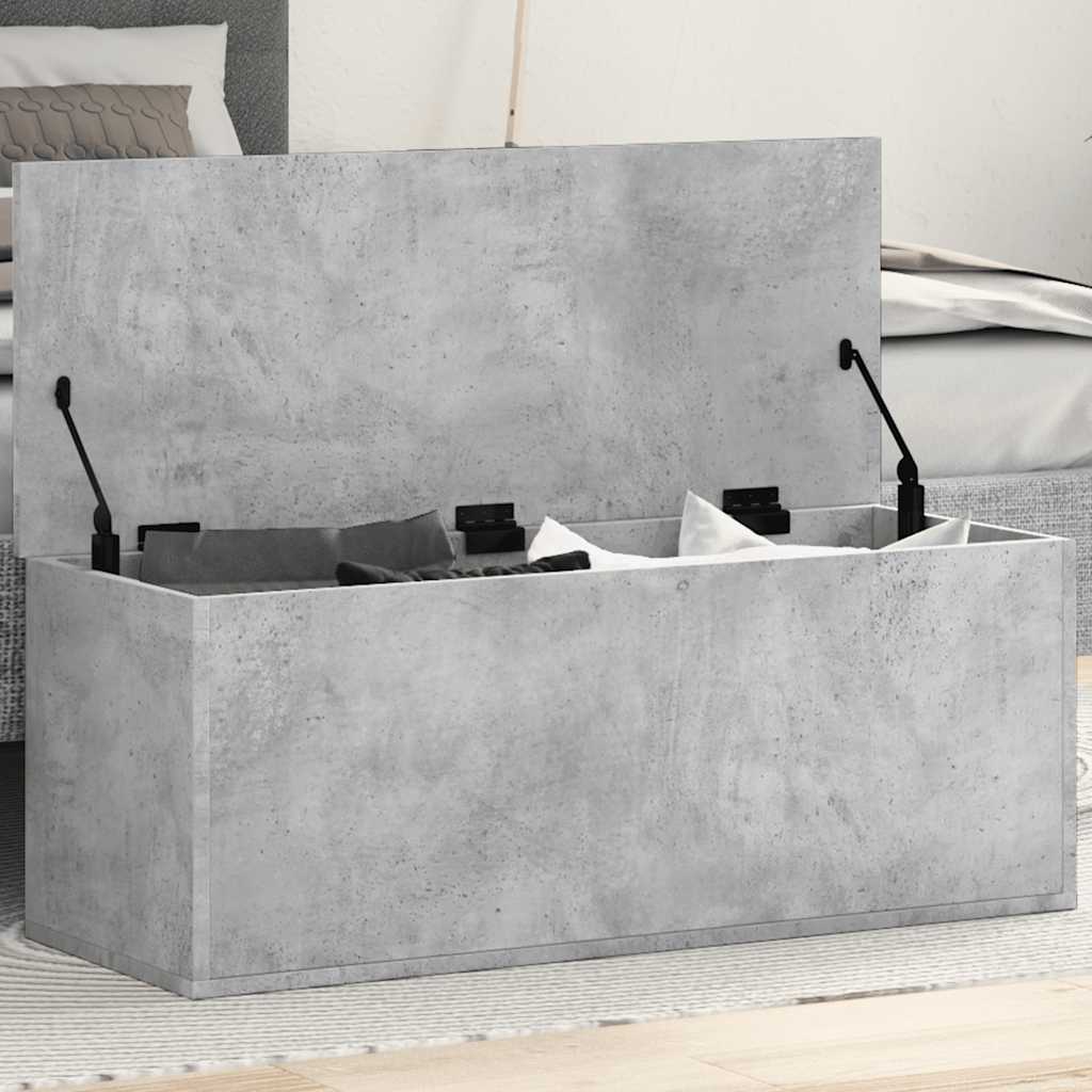 E-shop vidaXL Úložný box betónovo-sivý 90x35x35 cm spracované drevo