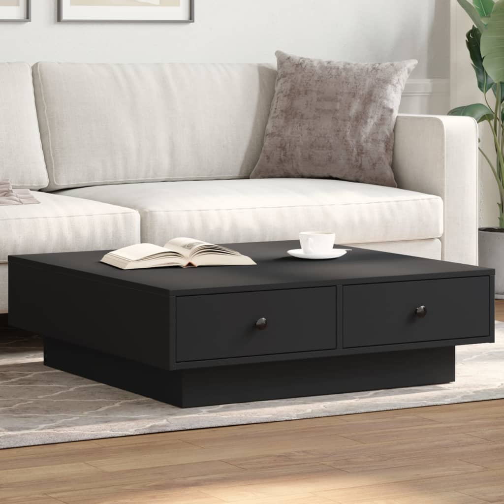 E-shop vidaXL Konferenčný stolík čierny 90x90x28 cm drevotrieska