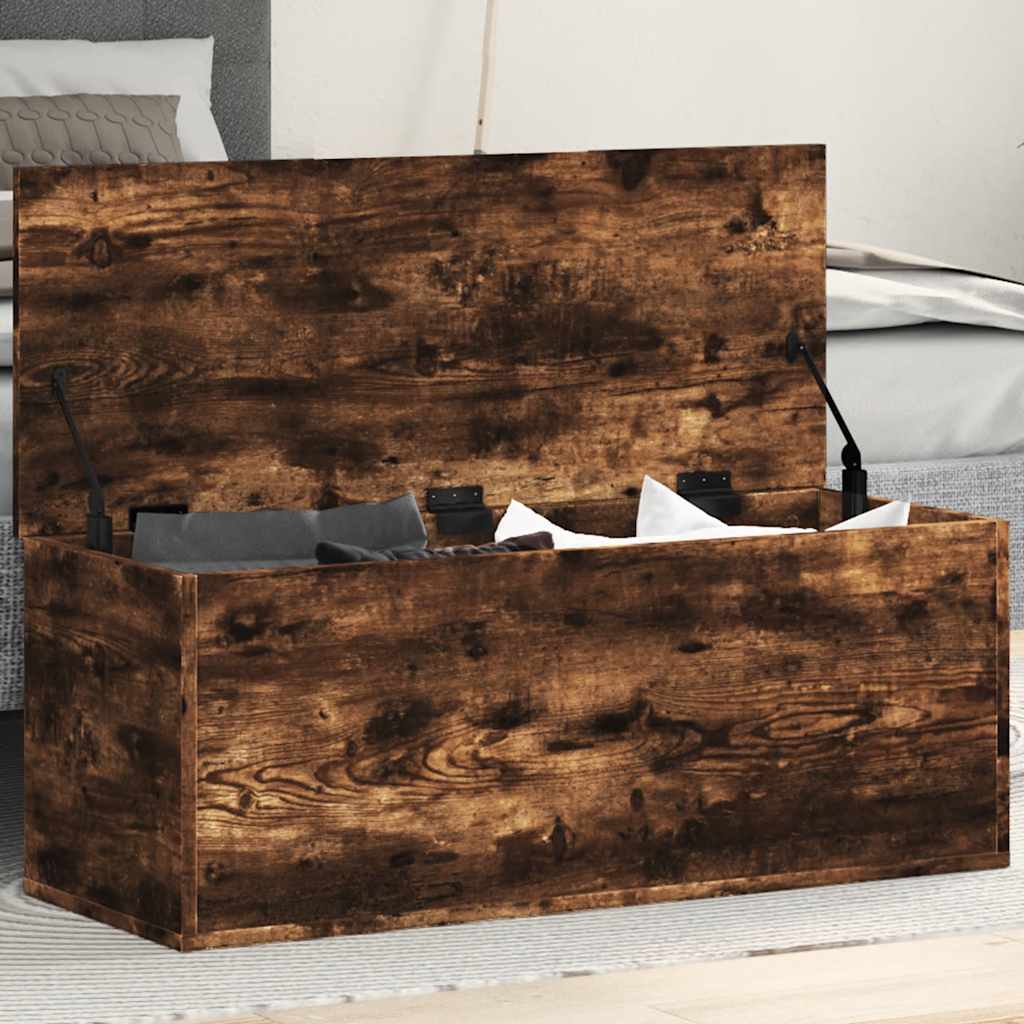 E-shop vidaXL Úložný box dymový dub 90x35x35 cm spracované drevo