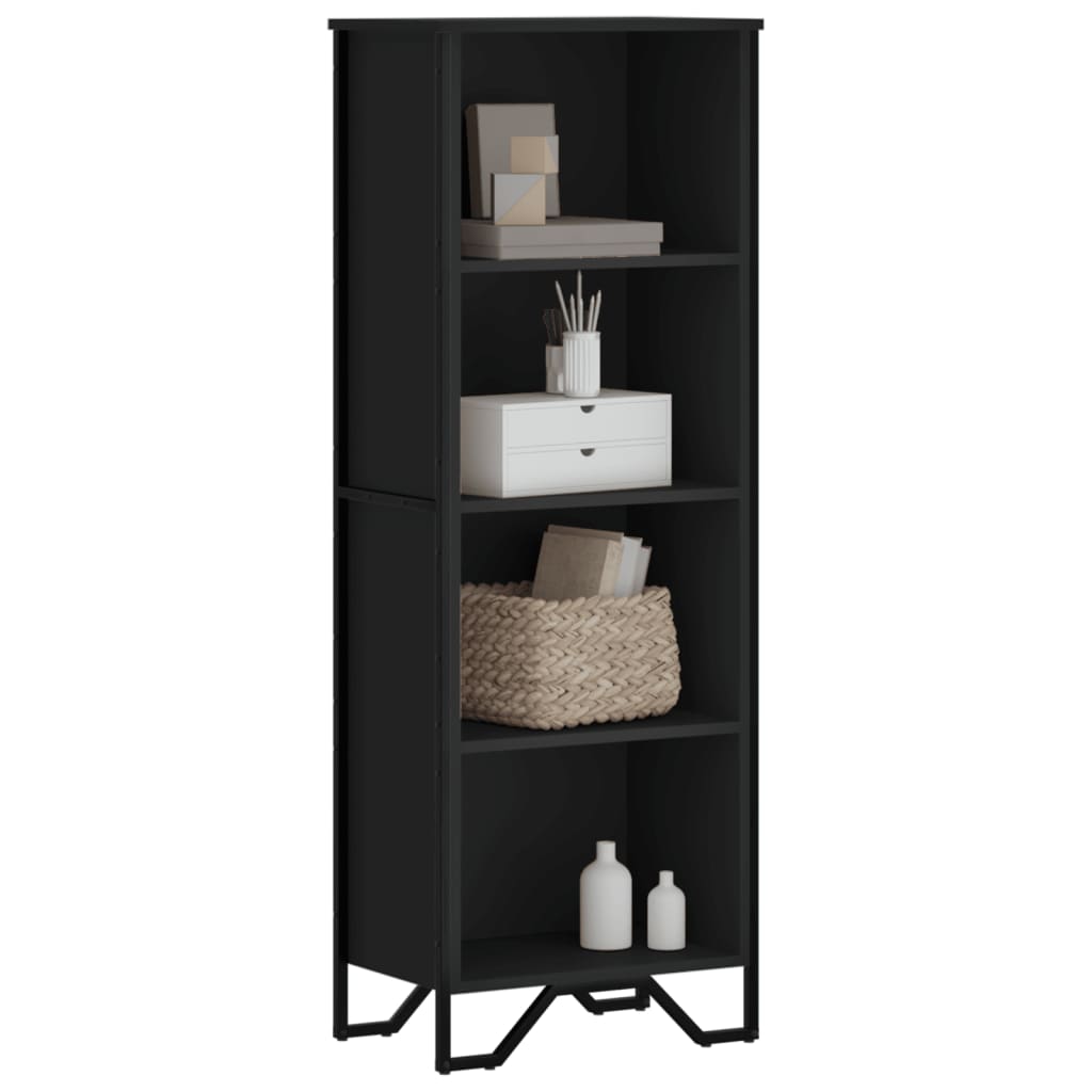 E-shop vidaXL Knižnica čierna 50x31x137,5 cm kompozitné drevo