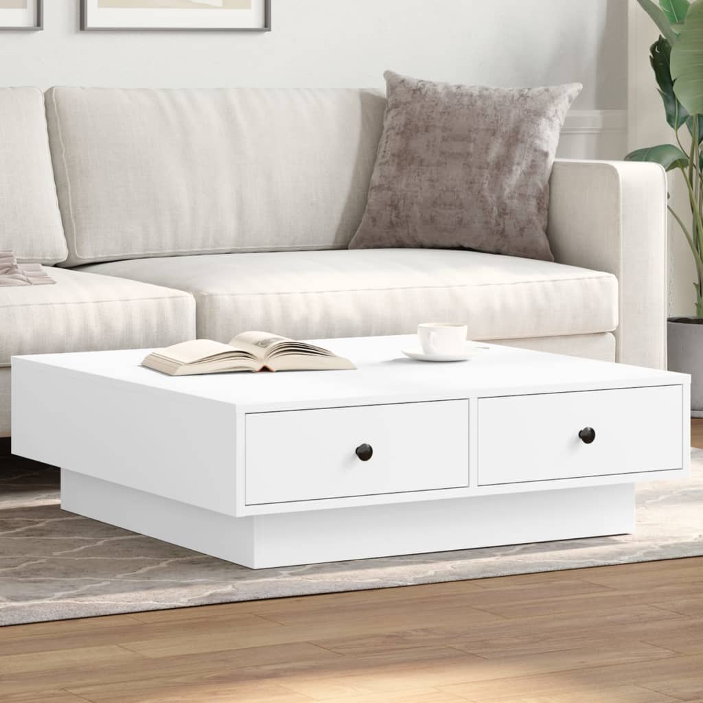 E-shop vidaXL Konferenčný stolík biely 90x90x28 cm drevotrieska
