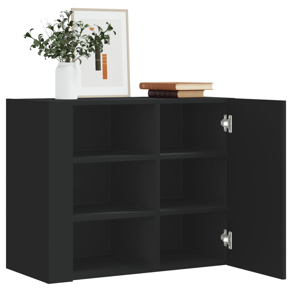 E-shop vidaXL Nástenná skrinka čierna 75x35x60 cm kompozitné drevo