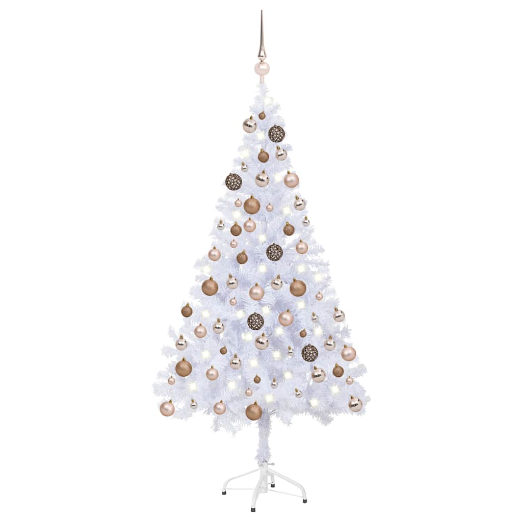 E-shop vidaXL Osvetlený umelý vianočný stromček+gule 150 cm, 380 vetvičiek