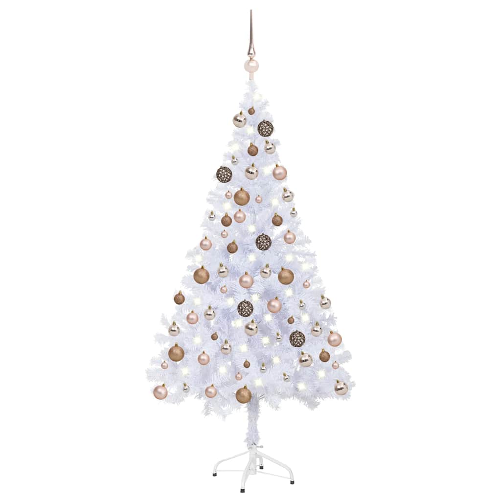E-shop vidaXL Osvetlený umelý vianočný stromček+gule 120 cm, 230 vetvičiek