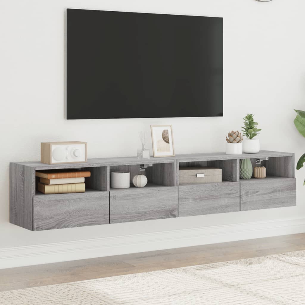 E-shop vidaXL TV nástenné skrinky 2ks sivé sonoma 80x30x30cm kompozitné drevo