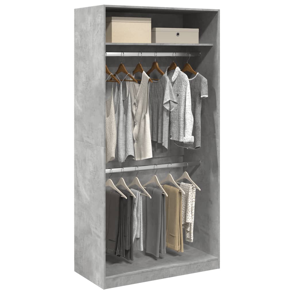 E-shop vidaXL Šatník, betónovo sivý 100x50x200 cm, kompozitné drevo