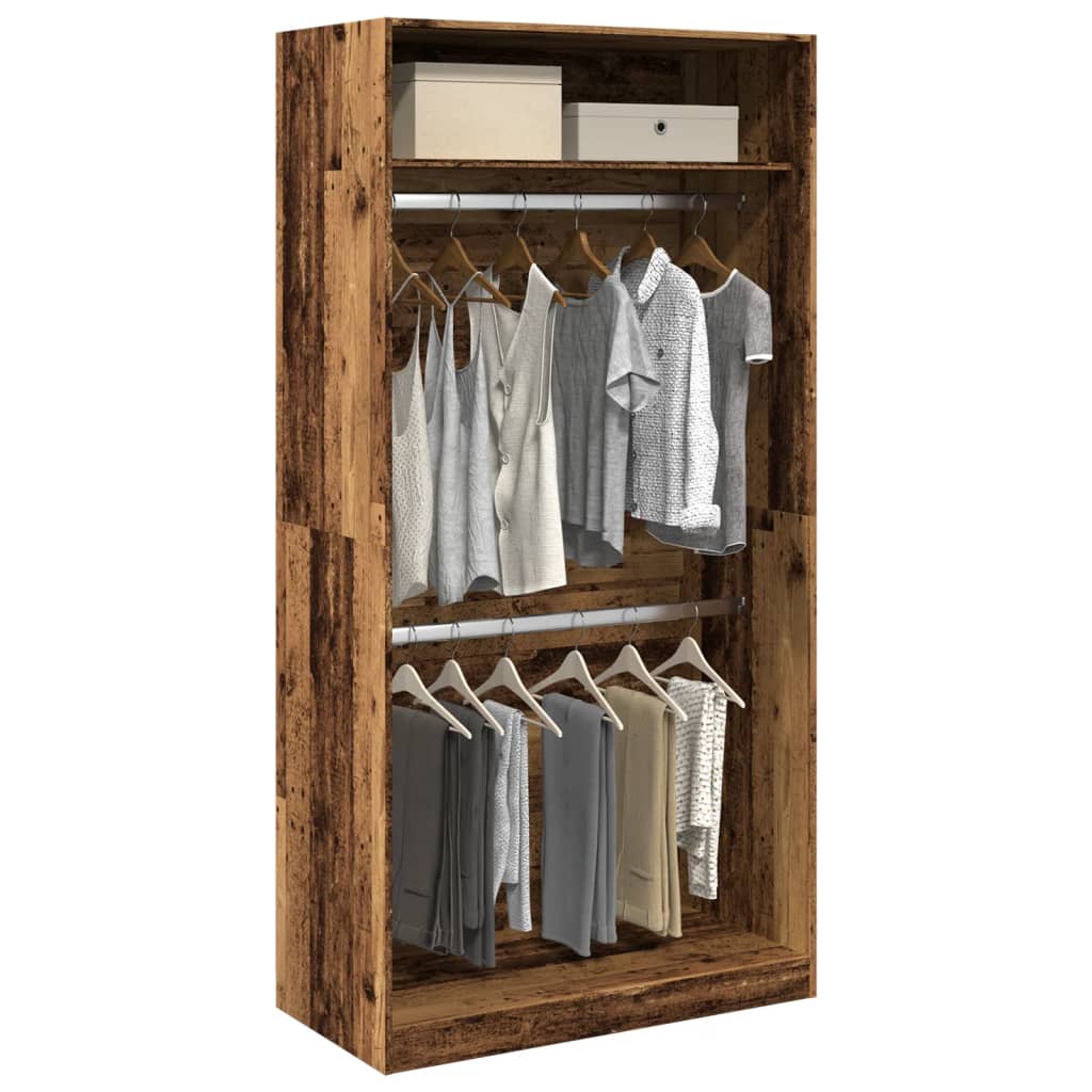 E-shop vidaXL Šatník staré drevo 100x50x200 cm kompozitné drevo