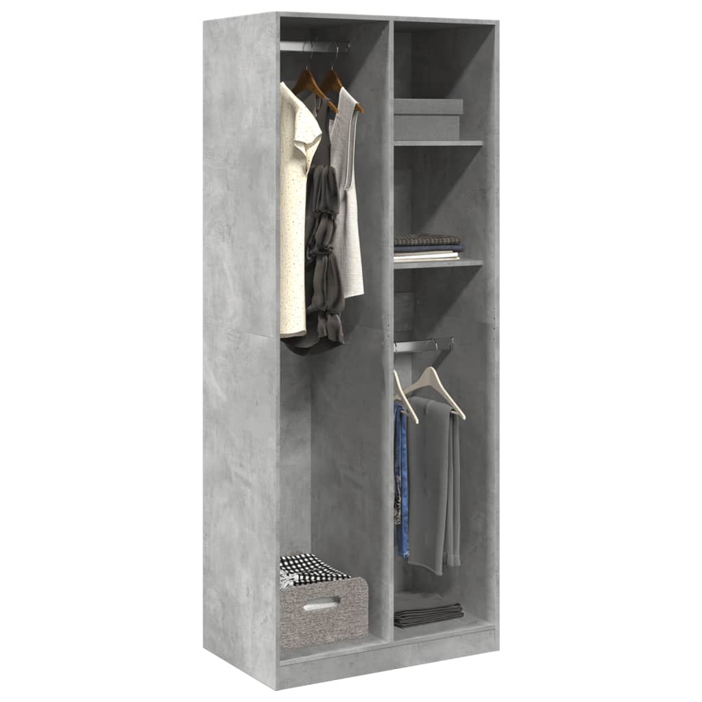 E-shop vidaXL Šatník betónovo sivý 80x50x200 cm kompozitné drevo