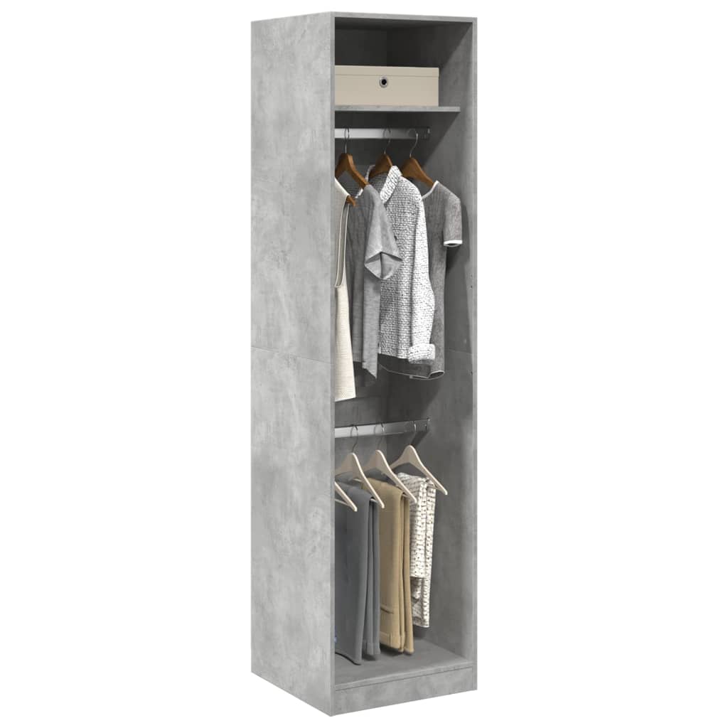 E-shop vidaXL Šatník, betónovo sivý 50x50x200 cm, kompozitné drevo