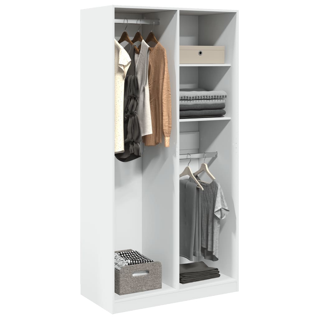 E-shop vidaXL Šatník, biely 100x50x200 cm, kompozitné drevo