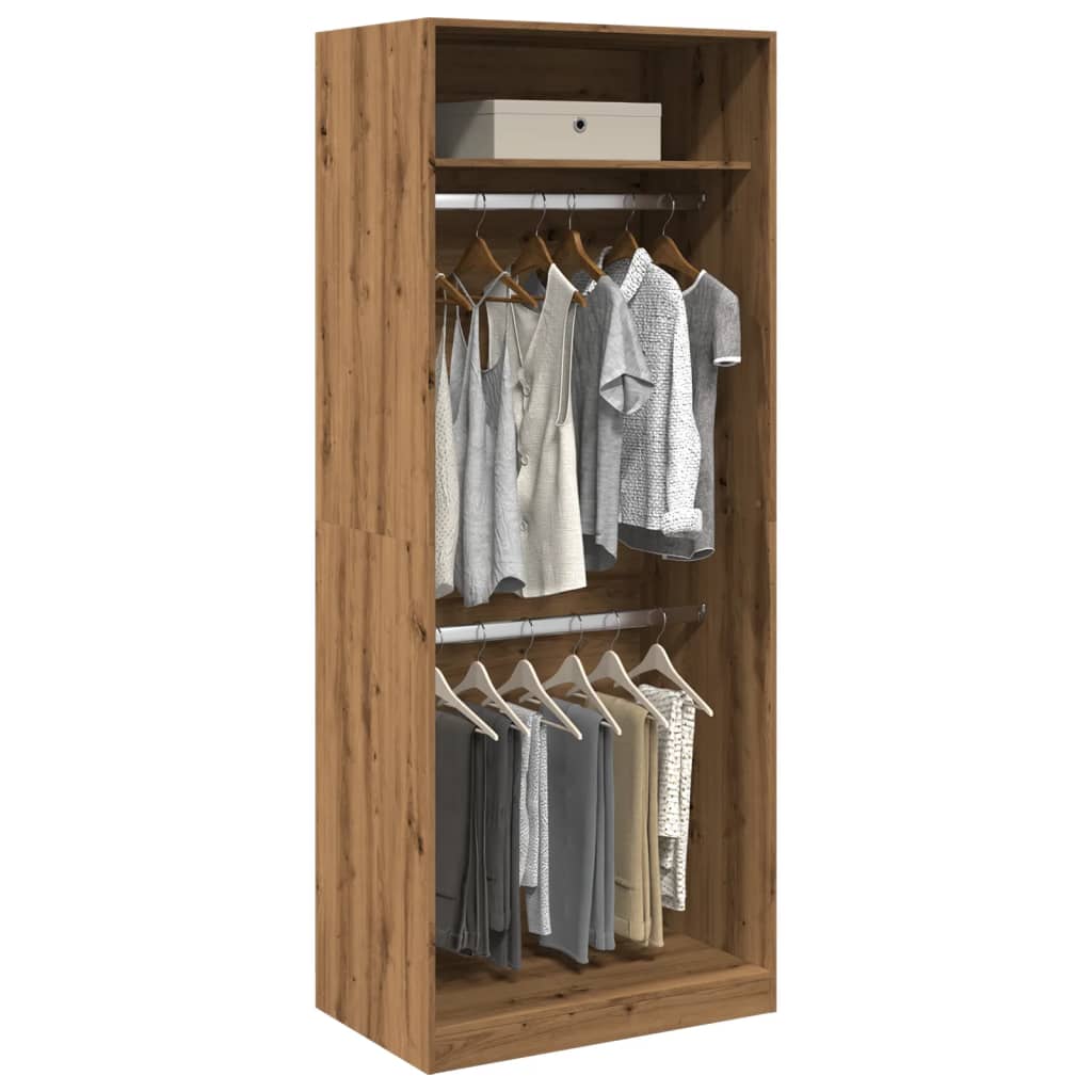E-shop vidaXL Šatník dub artisan 80x50x200 cm kompozitné drevo
