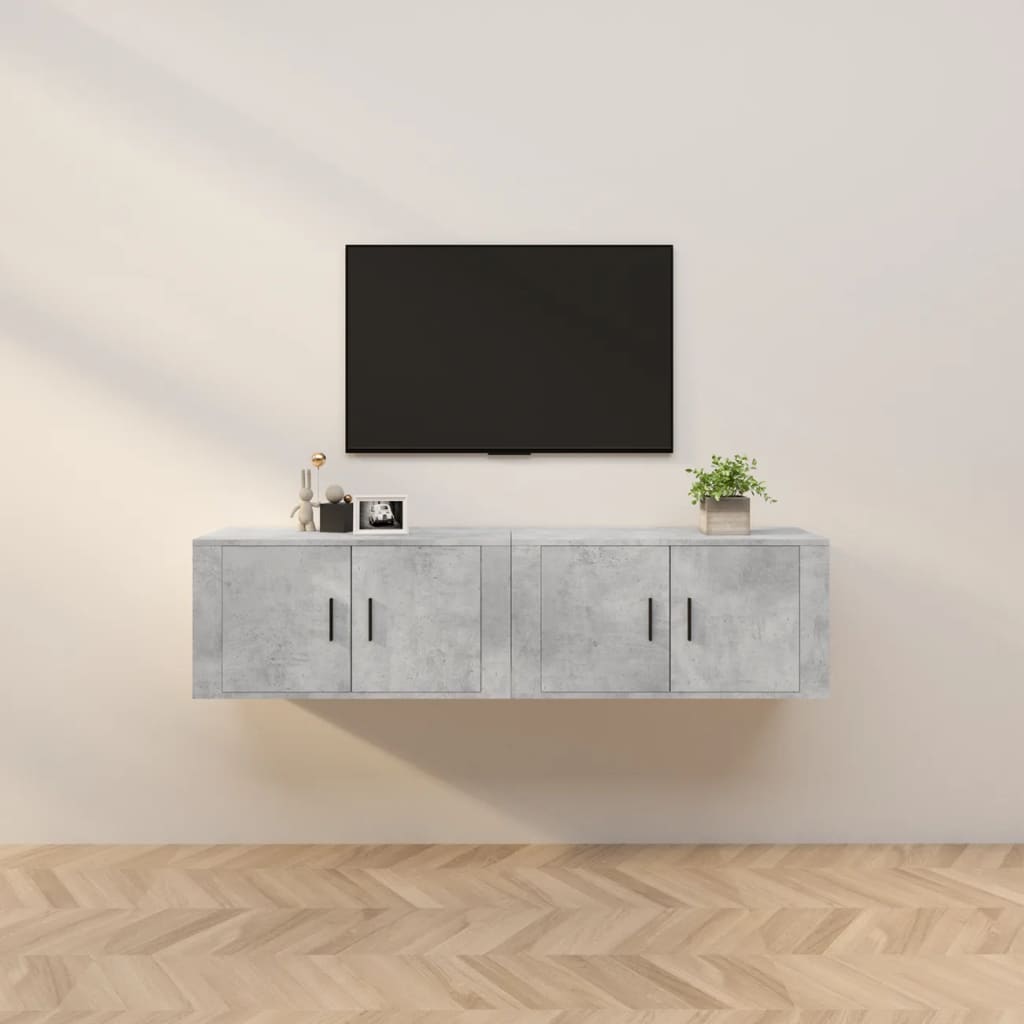 E-shop vidaXL Nástenné TV skrinky 2 ks betónovo-sivé 80x34,5x40 cm